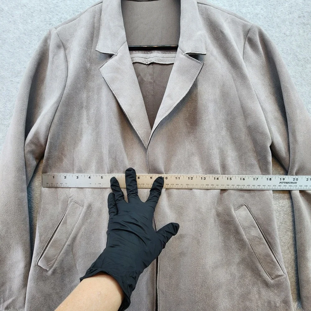Potter's Pot Womens Open Front Coat Jacket, Drape Lightweight, Gray, Career - Picture 8 of 11